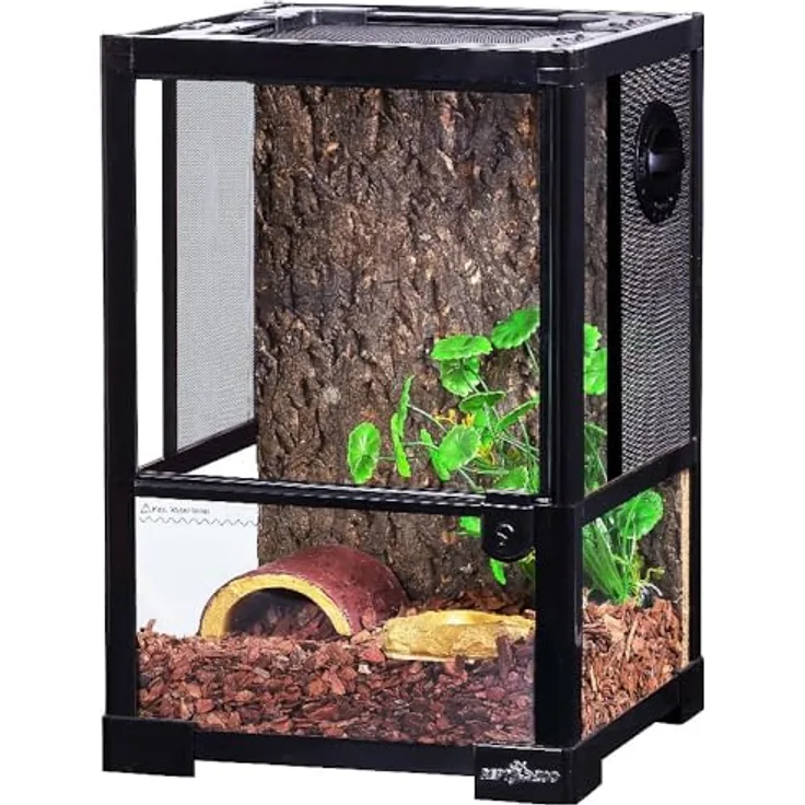 ReptiZoo Glasterrarium 30x30x45 cm, Terrarium mit Schwenktüren und einzigartiger Ventilation, zerlegbar