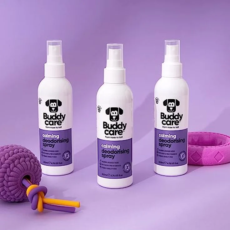 Buddycare Hunde-Desodorierungsspray Lavendel, beruhigend mit Aloe Vera und Pro-Vitamin B5, 200 ml – Bild 4