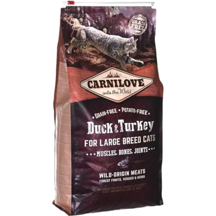 CARNILOVE Feline Adult Large Pato Pavo, Katzen-Trockenfutter, 6 kg – Bild 1