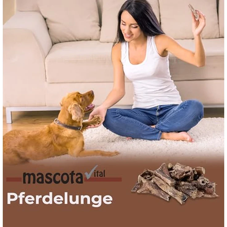 mascota vital Pferde-Lunge 200g, 100% Pferd, schonend getrocknet, hypoallergen und leicht verdaulich, weiche Konsistenz – Bild 2