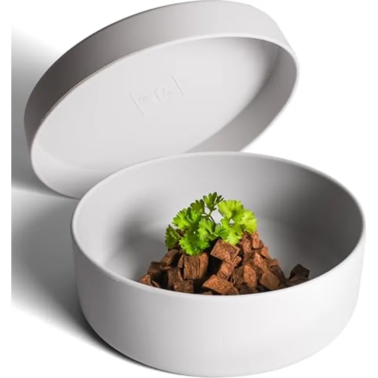 ne&no® Silikon Hundenapf 1200 ml mit Deckel, rutschfest und luftdicht für kleine und mittelgroße Hunde, spülmaschinenfest und gefriertauglich