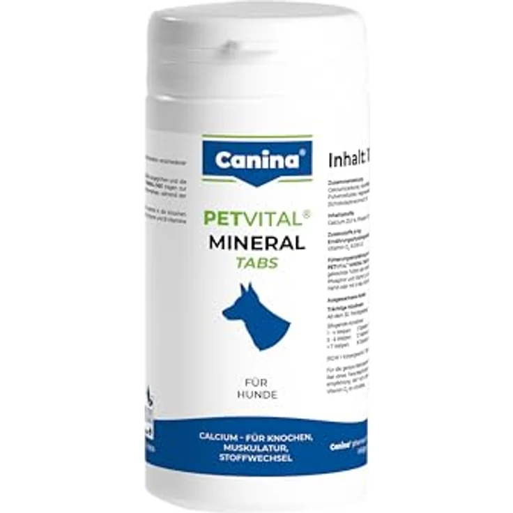 Canina Petvital Mineral-Tabs, Nahrungsergänzung für Hunde zur Ausgleichung von Calciumdefiziten, 0.1 kg – Bild 1