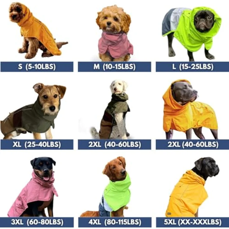 Spark Paws Hunderegenmantel XL, wasserdichte und winddichte Hunde-Regenjacke mit Ganzkörperabdeckung, reflektierend und atmungsaktiv, lila – Bild 3