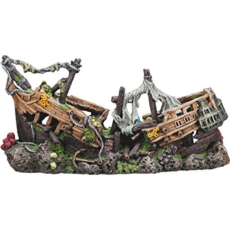 Nobby Aqua Ornaments SCHLACHTSCHIFF XXL, detailgetreue Aquarium-Dekoration aus ungiftigem Polyresin für Süß- und Meerwasseraquarien – Bild 2
