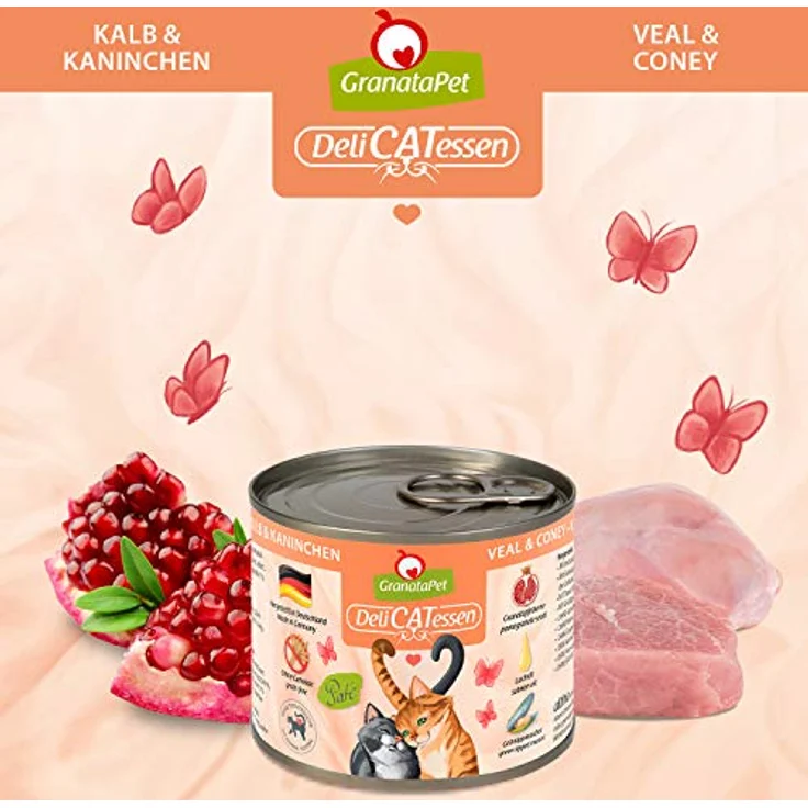 GranataPet DeliCatessen Multipack 3, Nassfutter für Katzen ohne Fisch, Alleinfuttermittel ohne Getreide, hoher Fleischanteil, 6 x 200 g – Bild 3