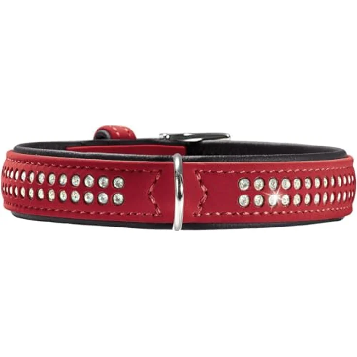 Hunter Hunde-Halsband Softie Deluxe rot-schwarz XS – Bild 2