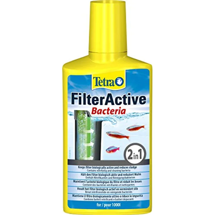 Tetra FilterActive Bacteria, 2in1 Mix aus lebenden Starterbakterien und schlammreduzierenden Reinigungsbakterien, 250 ml für klares Wasser und optimale Filterleistung