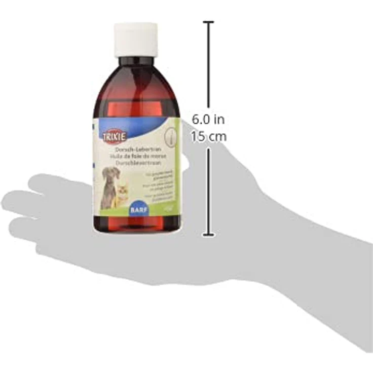 Trixie Dorsch-Lebertran mit Distelöl, Ergänzungsfuttermittel für Hunde mit Vitaminen, 250ml – Bild 2