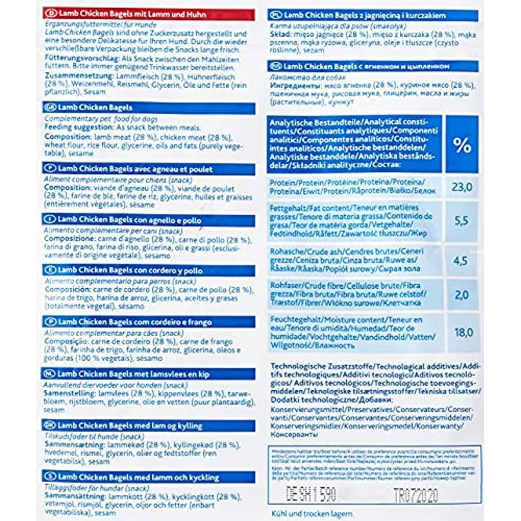 TRIXIE Premio Lamb Chicken Bagels, Hundesnack mit 56% Fleischanteil, hochproteinhaltig, 100 g im wieder verschließbaren Beutel – Bild 5