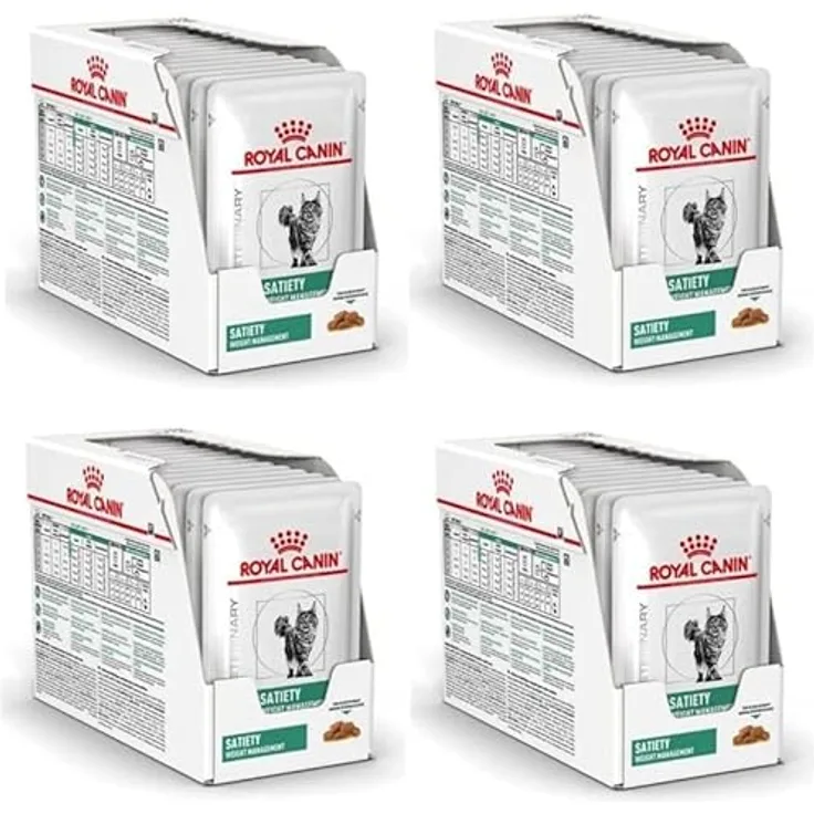 ROYAL CANIN Veterinary Satiety Weight Management, 12x85g, Feuchtfutter zur Gewichtskontrolle mit hohem Proteingehalt für Katzen