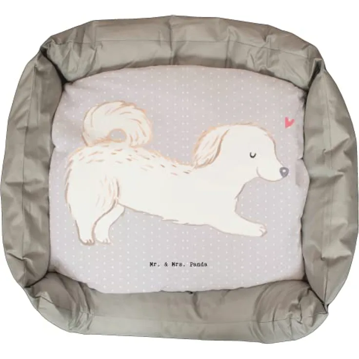 Mr. & Mrs. Panda Tierbett Maltipoo Lebensretter - Grau Pastell - Hundeschlafplatz mit einzigartigem Design