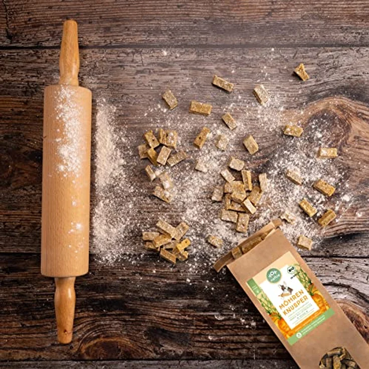 naftie Bio Leckerlis Möhren Knusper Hundekekse, vegane glutenfreie Hundeleckerli mit Buchweizenmehl, handgebacken, 150g – Bild 4