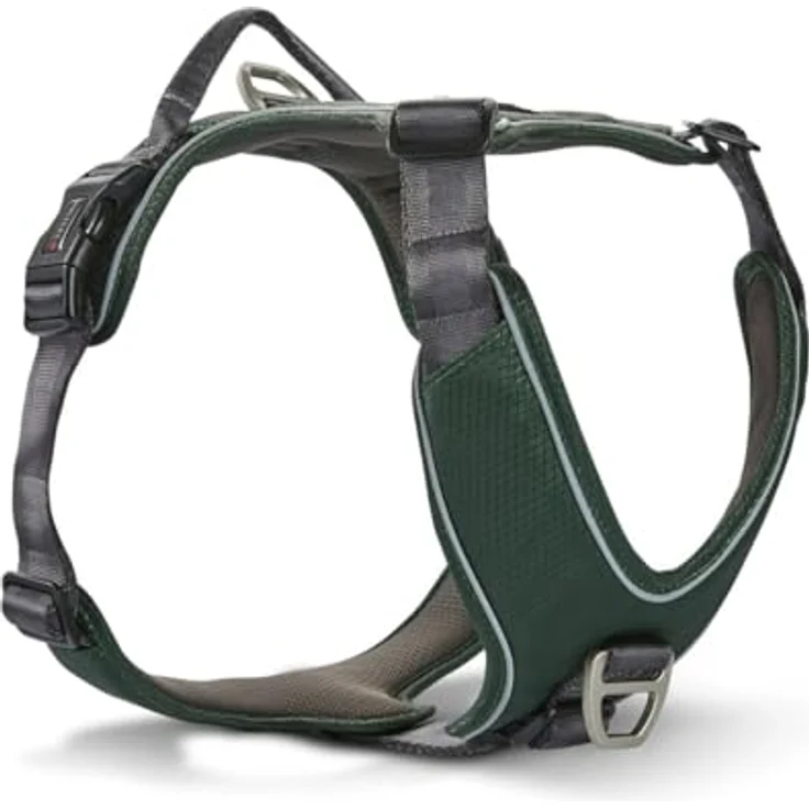 Wolters Active Pro Comfort Hundegeschirr - grün / anthrazit, atmungsaktiv und mit volle Kehlkopffreiheit – Bild 2