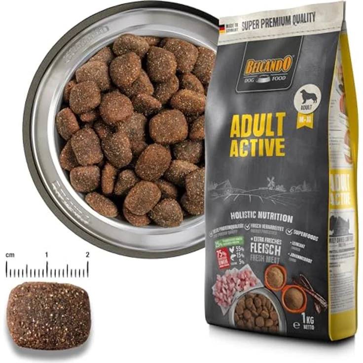 Belcando Adult Active [12,5 kg] Hundefutter, Trockenfutter für aktive Hunde, Alleinfuttermittel für ausgewachsene Hunde ab 1 Jahr, mit frischem Fleisch und hochwertigen Fettsäuren – Bild 3