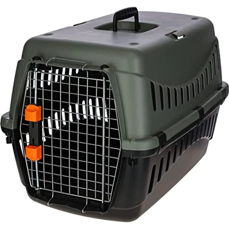Kerbl Tiertransportbox Transportbox Eco 60 cm x 40 cm x 38,5 cm 5 kg - 15 kg 80561, aus recyceltem Kunststoff, IATA-konform, Metalltüre, blau – Bild 2