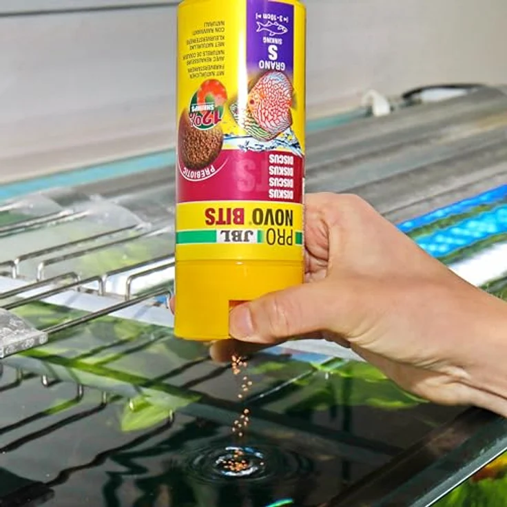JBL PRONOVO BITS GRANO, Hauptfutter-Granulat für Diskus und Buntbarsche von 3-10 cm, Größe S, 250 ml, lichtdichte Dose mit Klickdosierer – Bild 7