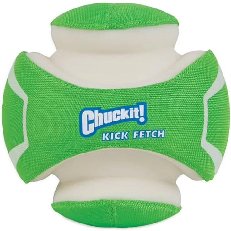 Chuckit! Kick Fetch Max Glow, leuchtender Hundeball, 19,5 cm Durchmesser, unsinkbar und robust – Bild 1