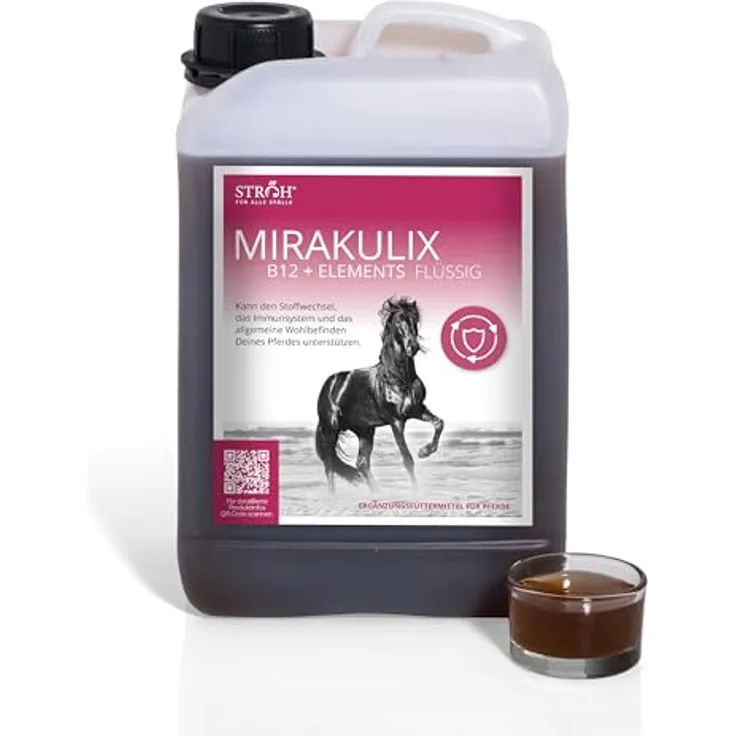 STRÖH MIRAKULIX (3l) Vitamin B12 für Pferde, Nahrungsergänzung zur Unterstützung von Immunsystem und Verdauung, immunstärkender Booster