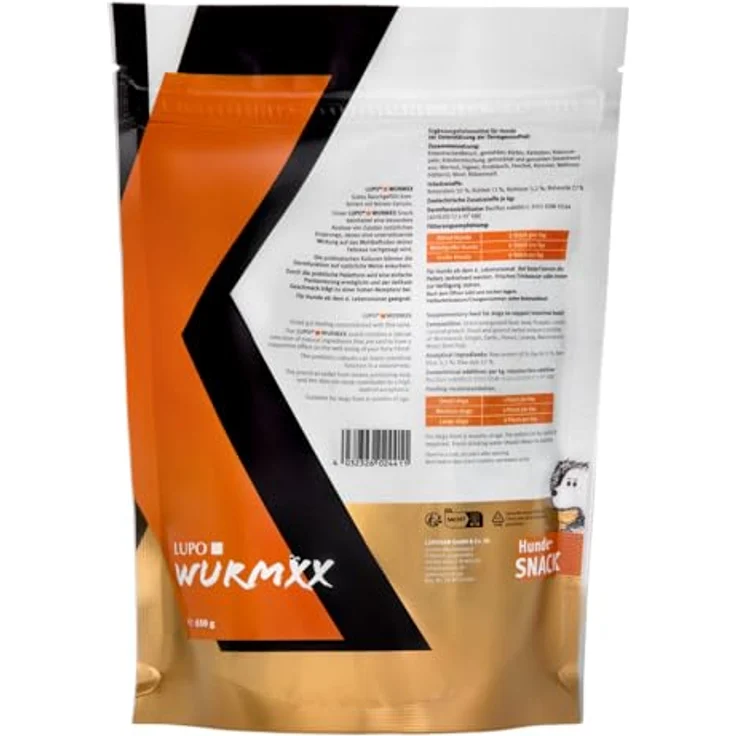 Luposan Lupo WURMXX Snacks, Pellets Ergänzungsfuttermittel für Darmgesundheit mit Ente und Kräutern, 650g – Bild 2