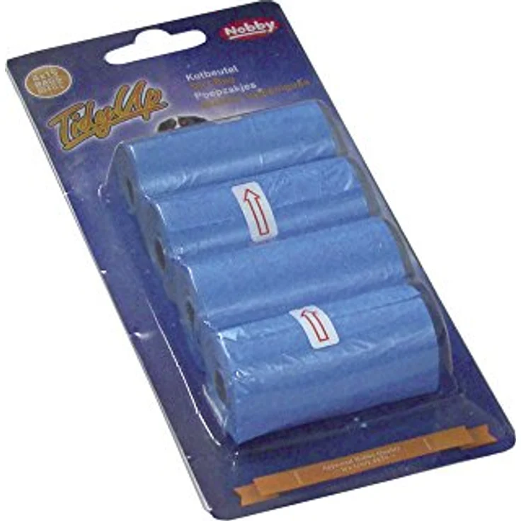 Nobby 72760 Tidyup Kotbeutel Vorratspack, 60 Kotbeutel (4 Rollen à 15 Beutel), blau