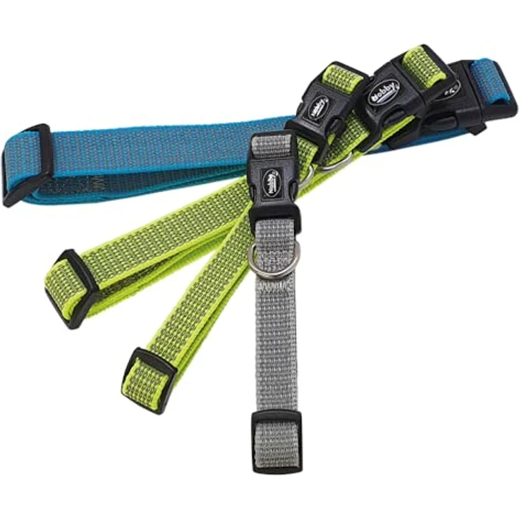 Nobby 52063-32 Halsband Full Reflect, verstellbar aus Nylon, stark reflektierend, hellblau, L-XL (40-65 cm, 25 mm Breite) – Bild 3