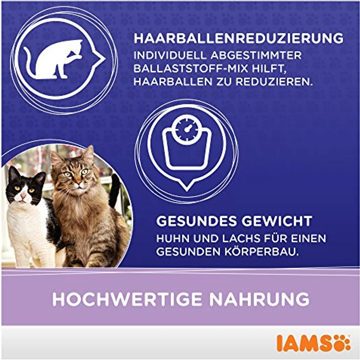 Iams Proactive Health Multi-Cat, Katzenfutter mit Huhn und norwegischem Lachs, 15 kg, für gesunde Haut und glänzendes Fell – Bild 4