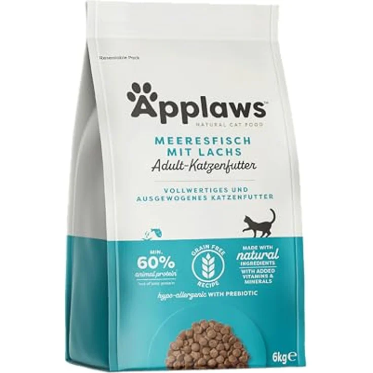 Applaws Katzentrockenfutter Adult, Ocean Fish mit Lachs, getreidefrei, 6 kg - Hypoallergen, reich an Omega-3 und Omega-6 – Bild 1