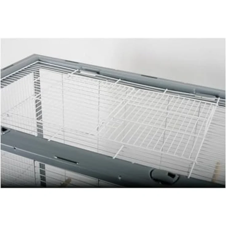 Zolux Neo Jili Vogelkäfig für Wellensittiche, grau, L 78 x T 48 x H 112 cm, langlebig und hochwertig – Bild 2