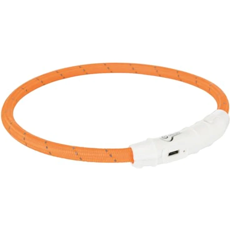 Trixie Flash Leuchtring USB orange L-XL: 65 cm/ø 7 mm – Bild 2