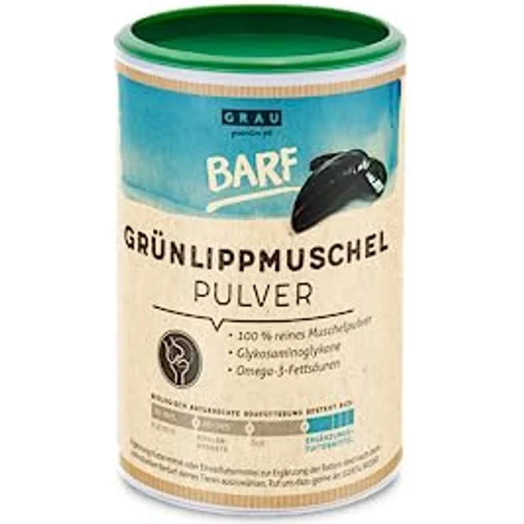 Grau Grünlippmuschel-Pulver, Ergänzungsfuttermittel für Hunde, 150g – Bild 2