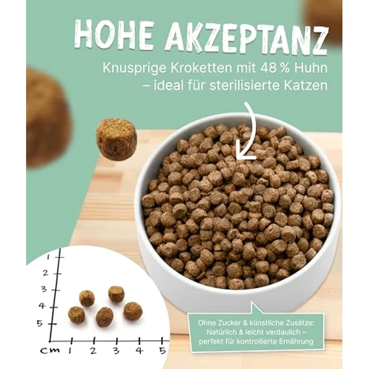 NutriQM Nutriness Adult Trockenfutter Sterilized, 5×800 g – ohne Gluten & Zucker, für sterilisierte Katzen, mit 48% Huhn, Initiative Tierwohl zertifiziert, Made in Germany – Bild 3