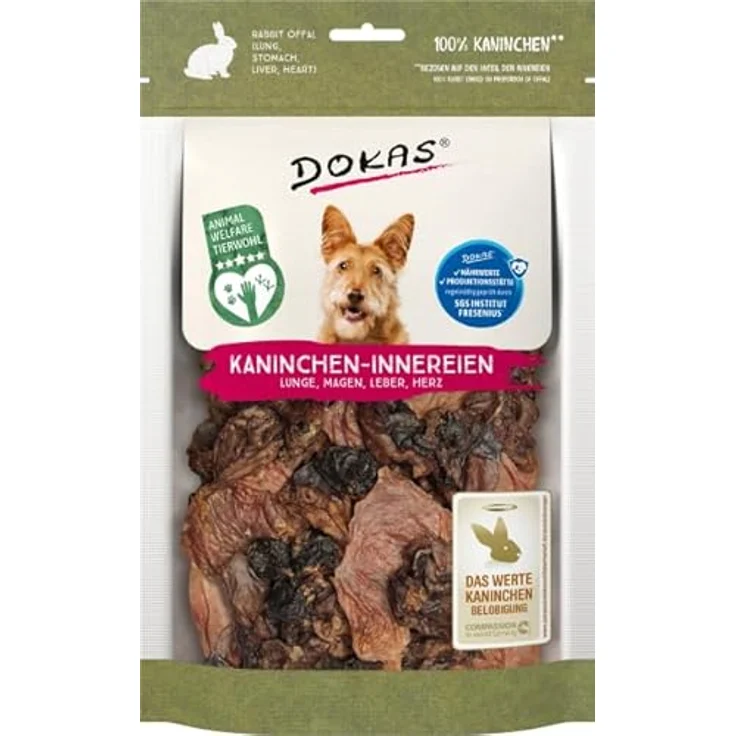 DOKAS Kaninchen-Innereien Doppelpack, 2 x 100 g, Natürlicher Hundesnack mit Lunge, Magen, Leber & Herz, Proteinreich, Ideal für BARF-Ernährung – Bild 2