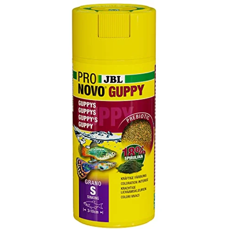 JBL PRONOVO GUPPY GRANO, Fischfutter-Granulat für Guppys, prebiotisch, 250ml