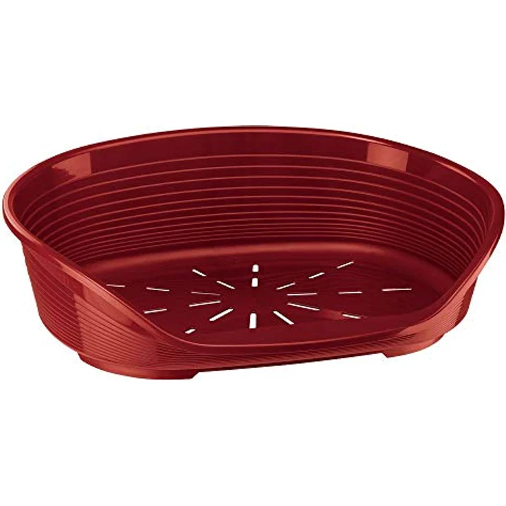 Ferplast Siesta Deluxe Medium Hundebett, waschbar, atmungsaktiv, rutschfest, 74 x 48 x h 25 cm, Bordeaux – Bild 1