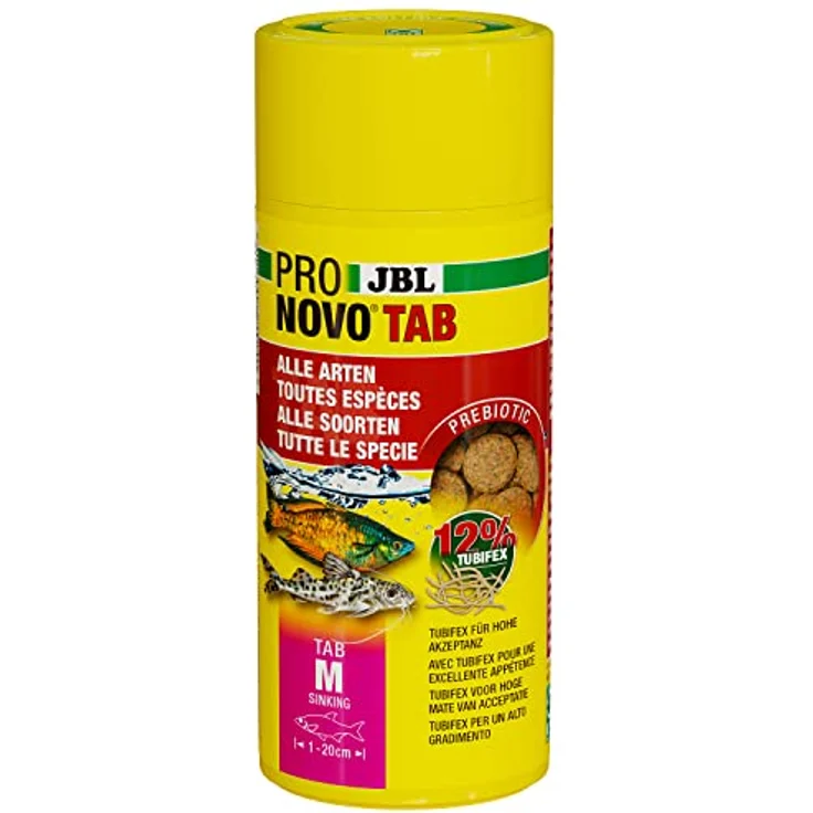 JBL PRONOVO TAB, Fischfutter-Tabletten für Aquarienfische von 1-20 cm, Größe M, 250 ml, naturbelassene Rohstoffe ohne künstliche Zusätze – Bild 1