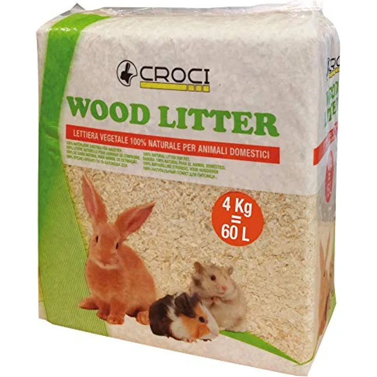 Croci Wood Litter, pflanzliche Kleintierstreu auf Basis von Tannenspänen, 15 l - 1 kg, 100 % natürlich, kompostierbar, super saugfähig und geruchshemmend