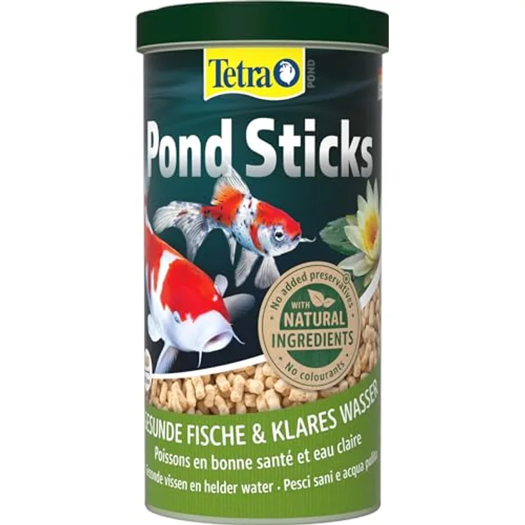 Tetra Pond Sticks, Fischfutter für Teichfische mit Nährstoffen und Vitaminen, 1 L Dose