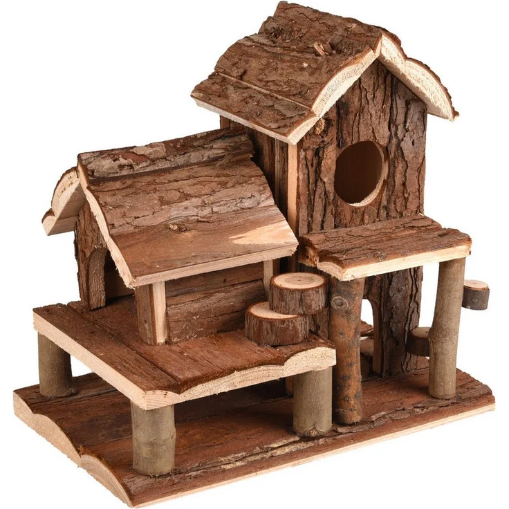 Flamingo Nagerhaus Holzhaus Swinsy, Kleintierunterkunft aus Holz, Maße 25 x 16 x 24,5 cm