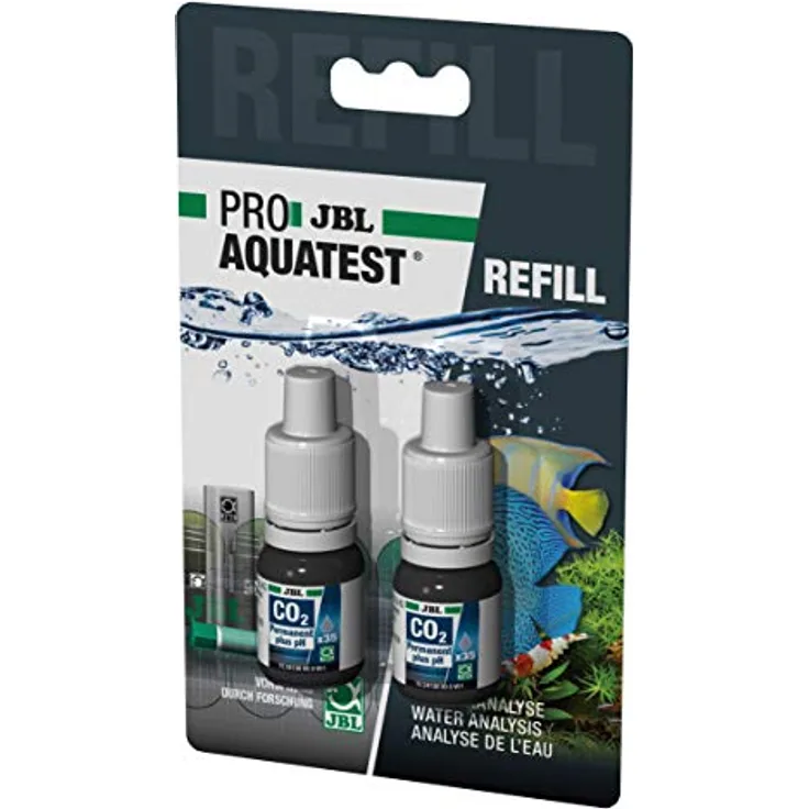 JBL Wassertest-Nachfüller ProAquaTest CO2-pH Permanent Refill, 2 Stück für Süßwasser-Aquarien, präzise pH- und CO2-Messung