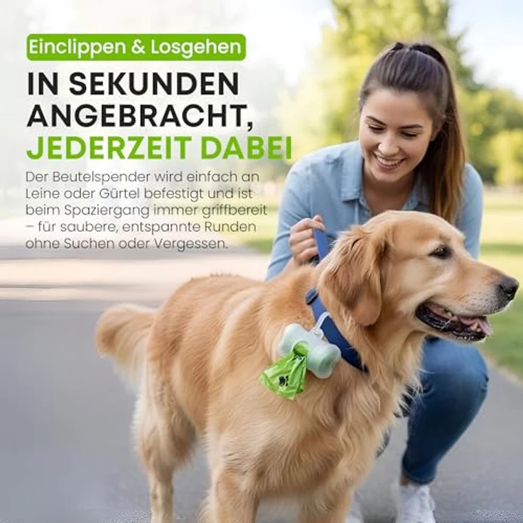 ALL PETS UNITED® Hundekotbeutel biologisch abbaubar, 300 Stück, 100% kompostierbar mit Spender, 22 x 31 cm, auslaufsicher und plastikfrei – Bild 2