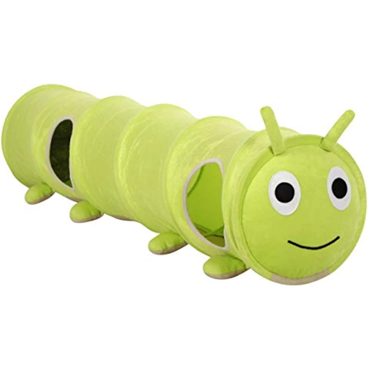 Kerbl Pet Katzentunnel Raupe Ø 30 cm x 170 cm, Spieltunnel für Katzen mit Reißverschluss und Plüschmaterial, faltbar – Bild 1