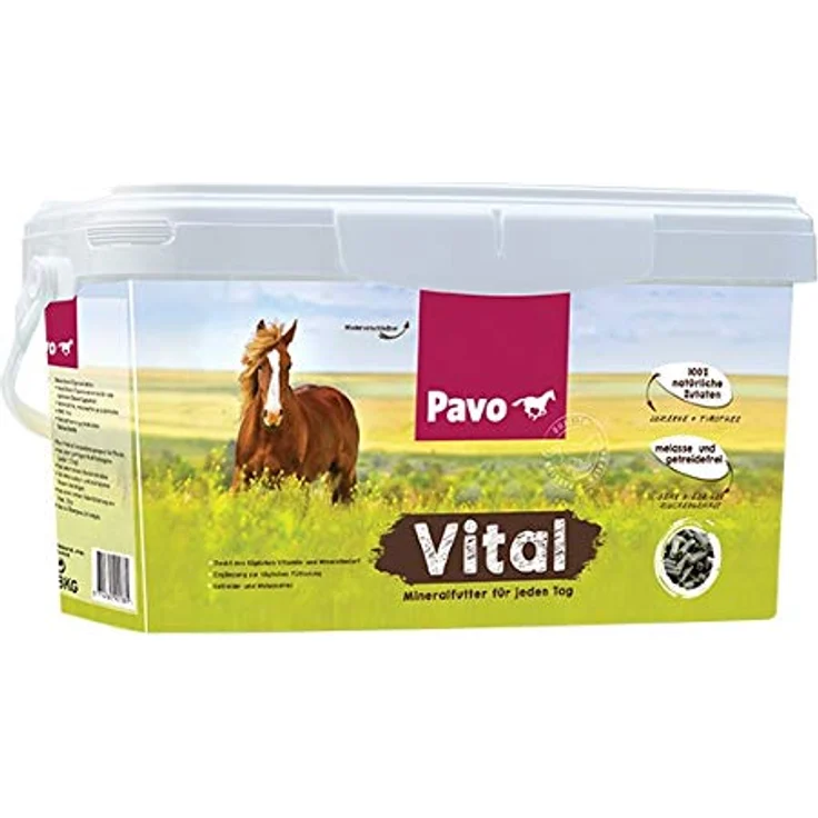 Unbekannt Pavo Vital Complete Mineralfutter, 8 kg Eimer für die ausgewogene Versorgung von Pferden – Bild 2