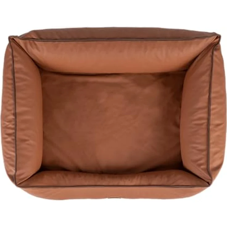 TrendPet Runa, Orthopädisches Kunstlederbett für Hunde mit Memoryfoam Matratze, Kupfer und Grau, 100x75x30 cm – Bild 3
