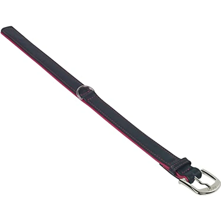 Nobby Halsband Pacific, rot, 60 cm (50-58 cm), aus geschmeidigem Rindsleder, genäht, 28/32 mm