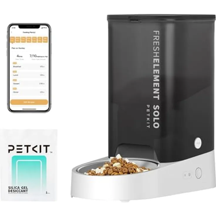 PETKIT Futterautomat Katze 3L, Automatischer Futterspender für Katze und Hund mit PETKIT APP-Steuerung, Edelstahl, Fresh Lock-Technologie, 1-10 Mahlzeiten/Tag
