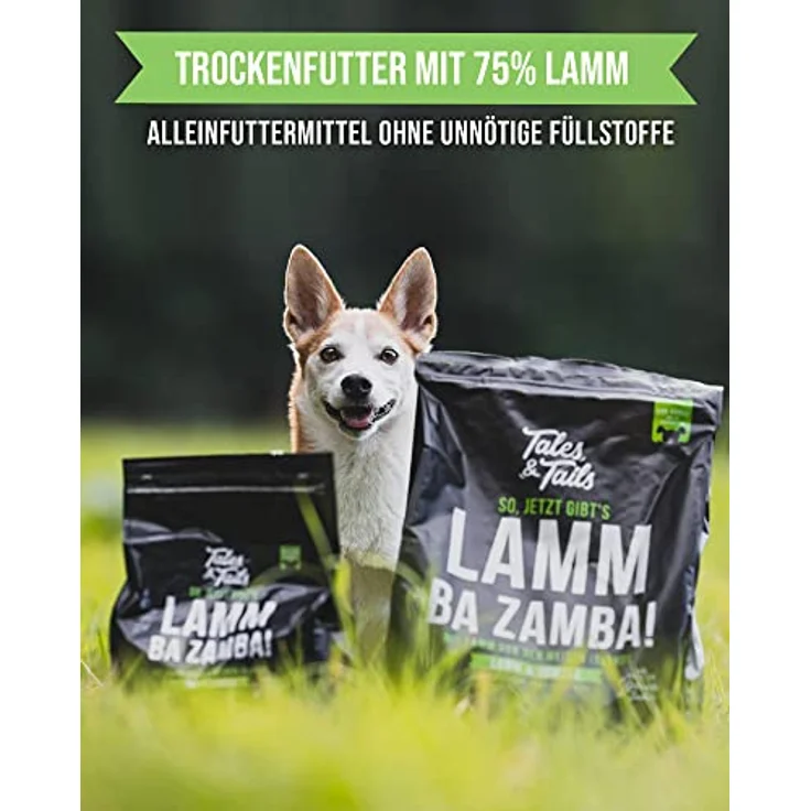 Tales & Tails Lamm Ba Zamba, Halbfeuchtes Trockenfutter für Hunde, Getreidefrei, 75% Lamm, 2 x 4kg, Hohe Verträglichkeit – Bild 2
