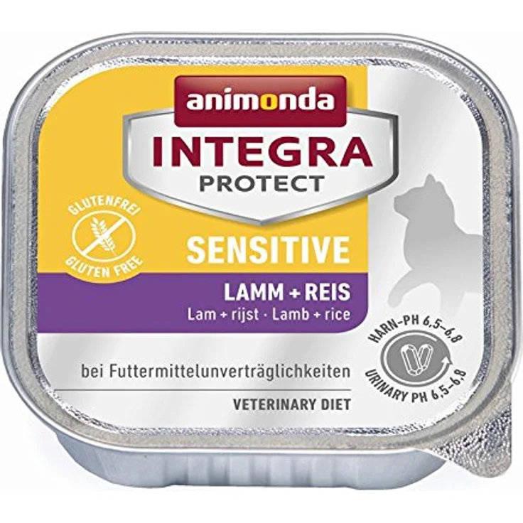 animonda Integra Protect Sensitiv, Katzen-Nassfutter mit Lamm & Reis, 16x 100g – Bild 1
