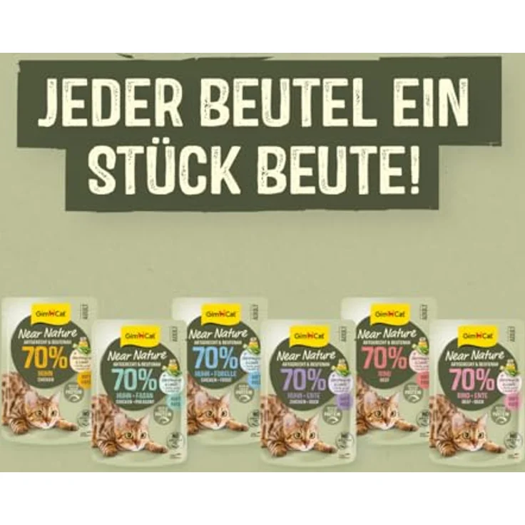 GimCat Near Nature Mix, Katzen-Nassfutter mit 70% Fleisch, 12x85g, getreidefrei – Bild 9