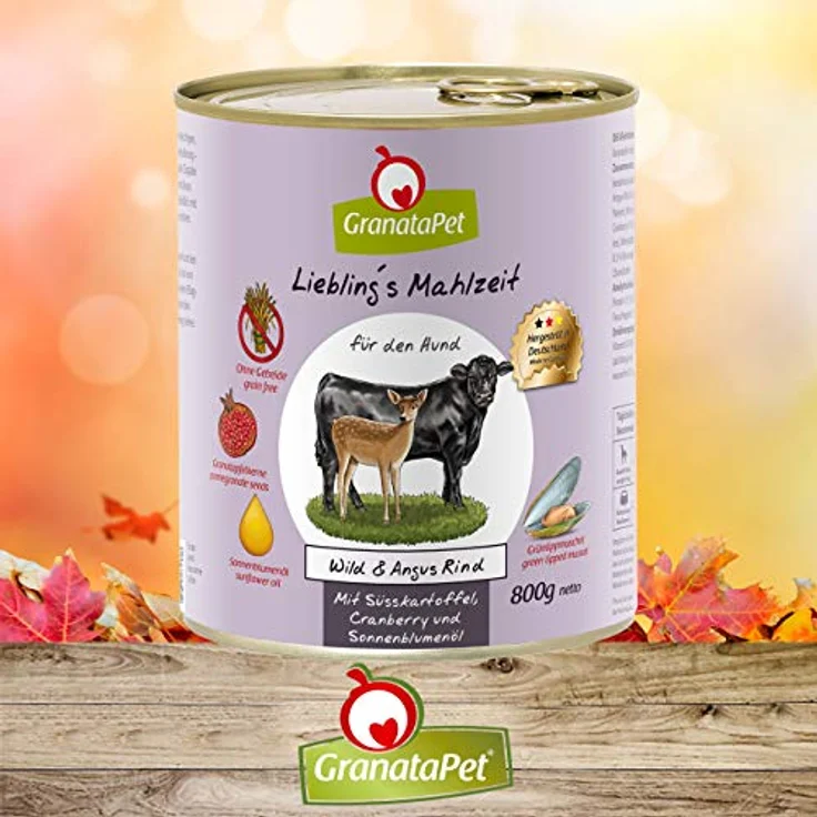 GranataPet Liebling's Mahlzeit Wild und Angus Rind, proteinreiches Nassfutter für erwachsene Hunde, 6x800g – Bild 2