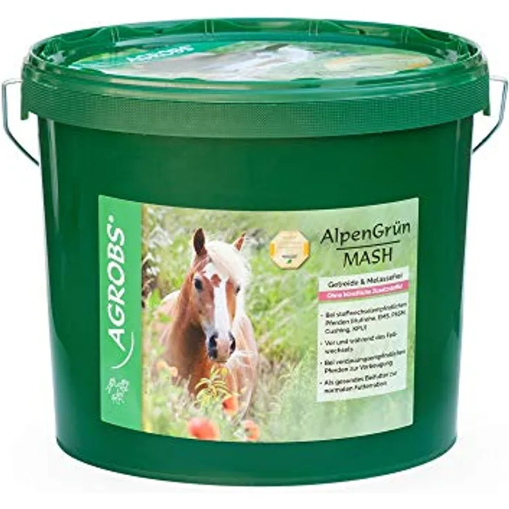 Agrobs Alpengrün Mash, gesundes Beifutter für verdauungsempfindliche Pferde, 5000 g